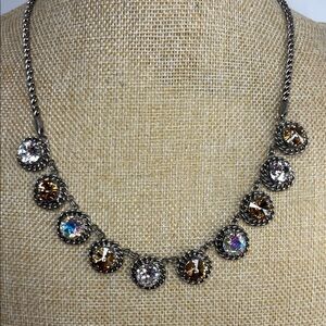 Sorrelli Amber Crystal and Iridescent Crystal Necklace